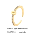 Verstellbarer 14K vergoldeter Ring mit Buchstabe B und glitzerndem Zirkonia-Stein - Buchstabe B