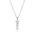 Silver stainless steel necklace featuring a custom SABRINA nameplate pendant on an O-chain - Silver Pisces