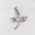Silver dragonfly pendant charm with hollow wing design and metal ring for DIY necklace - Dragonfly 1 / Steel