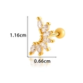 Gouden bladkraakbeen oorknopje met marquise zirkonia afmetingen 1,16 cm bij 0,66 cm - Goud Wit