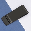 Minimalist matte black stainless steel money clip with a sleek U-shaped metal design - Mirror Black Money Clip