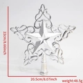 Silberner hohler Stern Weihnachtsbaumspitze Ornament 22cm hoch mit Glitzer-Finish - Pentagramme / 22cm / Silber