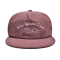 Dusty rose corduroy baseball cap with cactus and mountain landscape embroidery - Lotus Pink