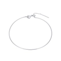 Adjustable 925 sterling silver bangle with spring clasp and sliding bead in silver finish - Platinum Plated Minimalist Adjustable Slider Bangle 1.2g
