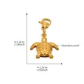 Goldener Schildkrötenanhänger aus Edelstahl mit Karabinerverschluss und Gravur - 2 Stück Goldener Schildkröten-Anhänger