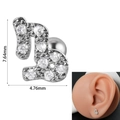 Silver constellation stud earring with cubic zirconia and screw ball back sizing - 0.8*6*3mm / Capricorn