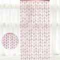 Pink metallic diamond-shaped fringe curtain for birthday party wall decoration - 100cmx200cm / Rose Gold