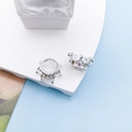 Silberner Kronen-Anhänger mit bunten Strasssteinen für DIY Armbänder, 6x12mm - Straßstein-Krone / Hellsilber