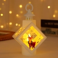 Lanterna natalizia a LED bianca con illustrazione di renna e candela elettronica calda - Alce