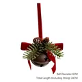Cloche de Noël avec nœud en velours rouge, pommes de pin et étoiles, 6cm de diamètre - 9# Cloche Marron avec Découpes en Étoile (6cm)