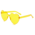 Transparent yellow heart-shaped rimless sunglasses with high saturation jelly finish - Dark Yellow