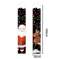 Striscioni per porta natalizi con Babbo Natale e renne, misure 180 cm per 30 cm - Nero Babbo Natale e Renna