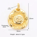 Golden brass sun and bird relief charm pendant measuring 25x18mm for DIY jewelry making - Eagle (Large)