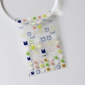 3D embossed rabbit and heart nail art stickers in macaron colors, model S-080F - Macaron Multicolor Rabbit Cute (S-080F)