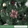 9cm rose gold hollow poinsettia flower decoration with glitter for Christmas tree decor - Rose Gold