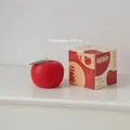 Red apple-shaped creative handmade candle with green leaf and gift packaging box - Red Apple Candle