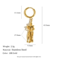 Artistic 18K gold plated stainless steel hug pendant earring for jewelry making - Small Hugging Figure Pendant
