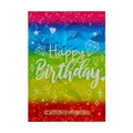 Rainbow gradient Happy Birthday gift bag with stars and customizable name space - 09 Green Birthday Party (17*25CM)