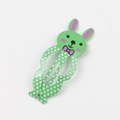 Green cartoon rabbit hair clip with white polka dots for girls' hair styling - Green Rabbit