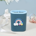 Dark blue Nordic desk organizer with rainbow motif for pens and makeup brushes - Blue Rainbow