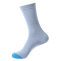 Hellblaue Baumwollsocken mit hellblauem Zehenkontrast und vertikaler Rippenstruktur - Einheitsgröße / Hellblau Farblock (SW07)