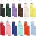 Set of 12 colorful woven ribbon keychains with silver metal swivel lobster clasps - Set of 24 Pieces