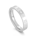 Bague en acier titane argenté avec chiffres romains et cristaux scintillants - US 7 / Style Chiffres Romains Anneau Unique / Argent (KR103516-GC)