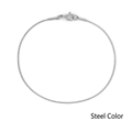 Bracciale a catena a serpente minimalista color acciaio con chiusura a moschettone - 18cm / 1mm / Color Acciaio