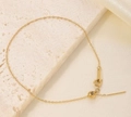 Adjustable gold plated titanium steel chain necklace with minimalist sliding bead clasp - O-Chain Bracelet