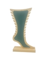 Bamboo jewelry display stand with dark green velvet surface for necklaces and anklets - Dark Green