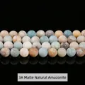 Strands of 3A grade matte natural amazonite beads with frosted finish for DIY jewelry - 10mm approx 37pcs / 3A Natural Matte Amazonite
