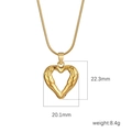 Minimalistische gouden hartketting met paardenhoofdhanger en afmetingen 22,3mm x 20,1mm - Paardenkop Hart Stijl (Gold MS-245)