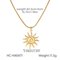 Détails du collier soleil en or 18k avec chaîne serpent et spécifications de taille - Collier Chaîne Serpent avec Pendentif Soleil(HC-N40471)