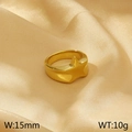 Massiver 18K vergoldeter Sternring, 15mm Breite und 10g Gewicht, geometrisches Design - US 6 / Fünfzackiger Sternform Stil (KR110081-LK)