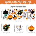 Halloween wall sticker set featuring pumpkins, ghosts and black cats for festive decoration - Halloween Cartoon Pattern (UV24Y12568T_R 30*60cm)