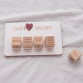 Creative wooden Date Night Decision Set with white tray and engraved activity dice - Set