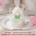 White tulip-shaped scented candle in a glass jar with rose fragrance gift box - White