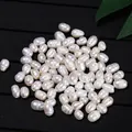 Bulk white oval freshwater pearls with pre-drilled holes for DIY jewelry making - Large Hole Baroque Rice Pearl (4-5mm Hole 1mm)