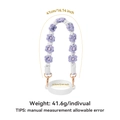Handmade purple and white flower woven handle strap for tumbler with size parameters - K68824 Purple Woven