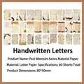 60 sheets vintage handwritten script paper with burnt edges for scrapbooking 80x50mm - Handwritten Letter