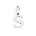 Polished silver metal letter S charm pendant for DIY bracelets and necklaces - Letter S (Steel Color)