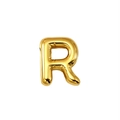 Polished 18K gold letter R pendant with 3D bubble balloon design for necklaces - Letter R (Gold)