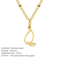 Elegante collana con pendente a lettera Q in acciaio inossidabile placcato oro 14K - Lettera Q / Oro