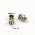 Tibet-Silber Mantra Perlen mit hohlem Goldkern, 11x18mm Zylinder-Abstandsperlen Set - Zylindrische Gebetsmühlen Perle (2号) / Durchm 11mm/Länge 18mm