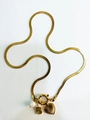 Gold snake chain necklace with letter B pendant, white pearl, and heart charm details - Letter B