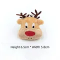 Détail de l'accessoire renne en peluche avec nez rouge, broderie et dimensions de 6,5 cm - Renne Tacheté Avec Broche