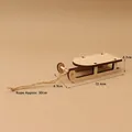 Miniature wooden Christmas sled ornament in natural wood finish with jute rope - Sleigh (Self-assembly)