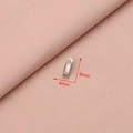 Makroaufnahme von 9mm x 4mm Edelstahl-Bandklemme und Schmuckverbinder in Silberoptik - Stil 5 (4x9mm) / Silber (4x9mm)