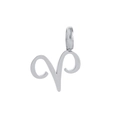 Minimalist silver Aries zodiac pendant made of polished stainless steel for DIY jewelry - Aries - Steel