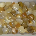 Polished 2cm heart-shaped natural yellow agate stone for home decor and gifts - Yellow Chalcedony